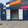 20OD200420RAL5013.webp 20-Fuß-Container mit offener Seite und Auffangwanne
