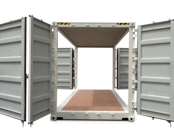 7-0-LoeWE-Gabelstapler-HLS-2000-Display 20 Fuß Standard Side Door Container ALL Sides Open